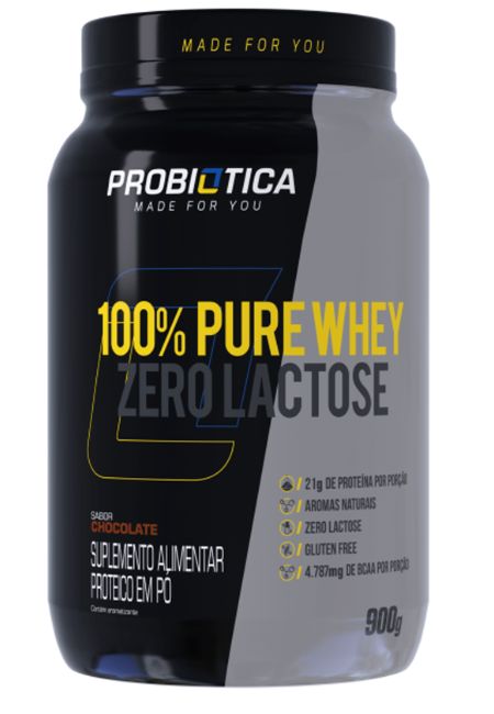 100% Whey Zero Lactose. Imagem retirada do site da Probiótica.