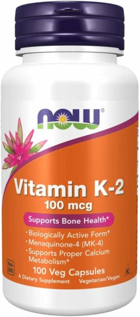 Vitamina K2 mk4 da Now Foods. Fonte da imagem: Amazon