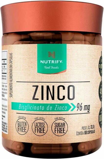 Suplemento de bisglicinato de zinco da Nutrify. Fonte da imagem: Amazon